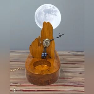 Wooden Handmade Napkin, Salt & Pepper Shaker Holders Coyotes Howling At The Moon